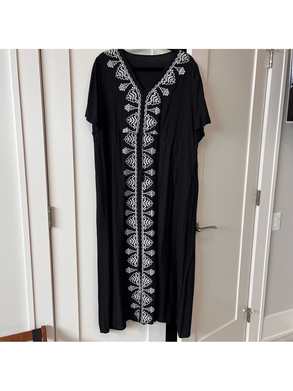 Source Unknown Black and White Swim Coverup